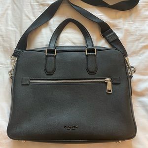 Men’s Coach Black Briefcase w/ long shoulder strap